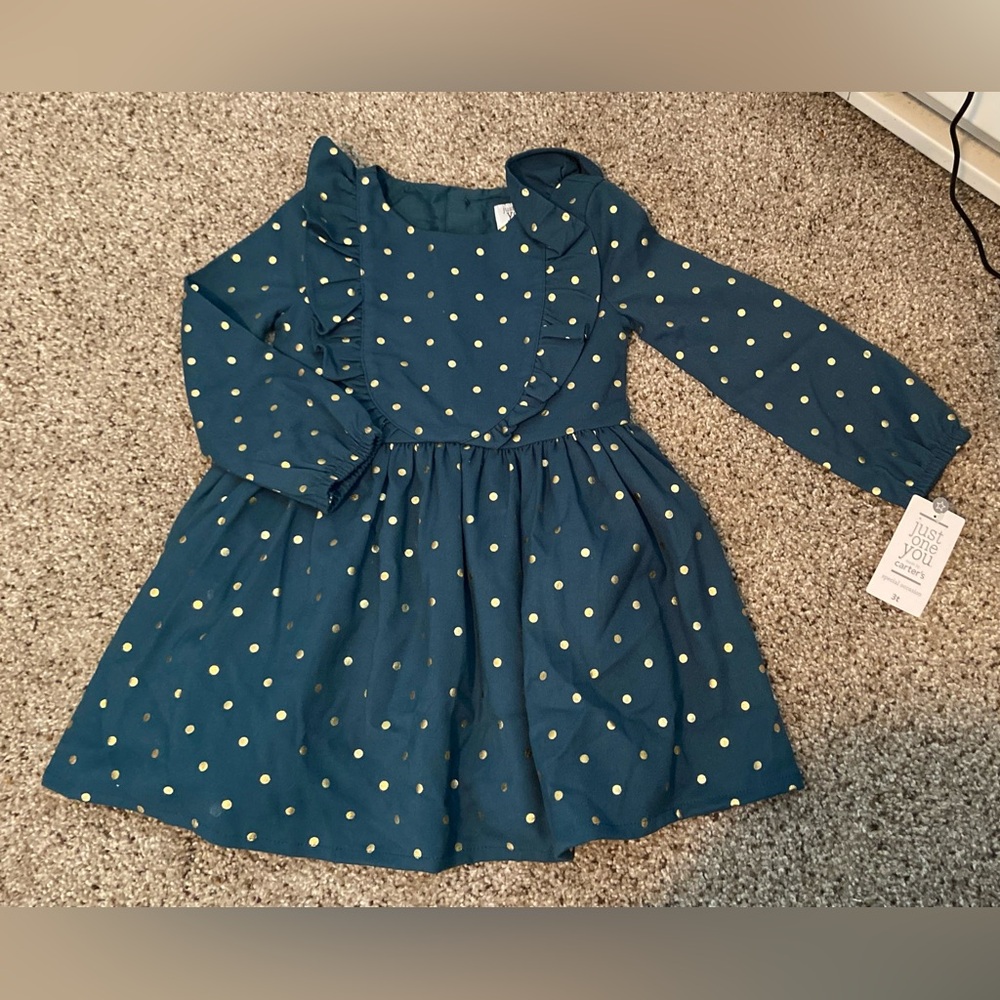 Carter's Blue Polka Dot Ruffle Dress